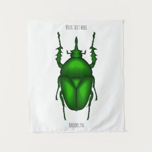 Mecynorhina torquata bug cartoon illustration  tapestry
