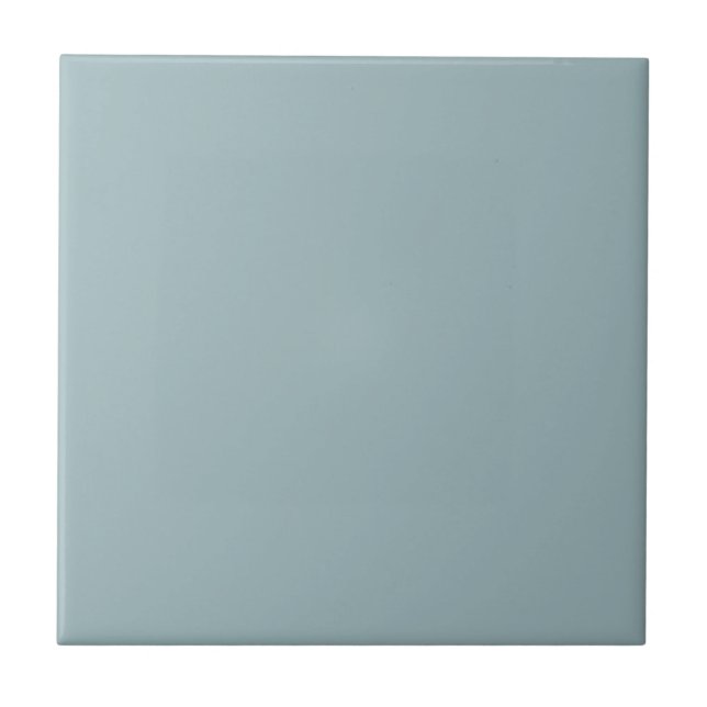 Med blue solid colour ceramic tile (Front)