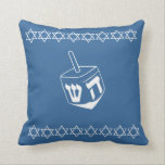 med BLUE & WHITE, DREIDEL & STARS pillow<br><div class="desc">blue and white Dreidel pillow STAR OF DAVID TRIM STAR OF DAVID ON BACK  by designer Sandy Closs ~ SandyCloss~</div>