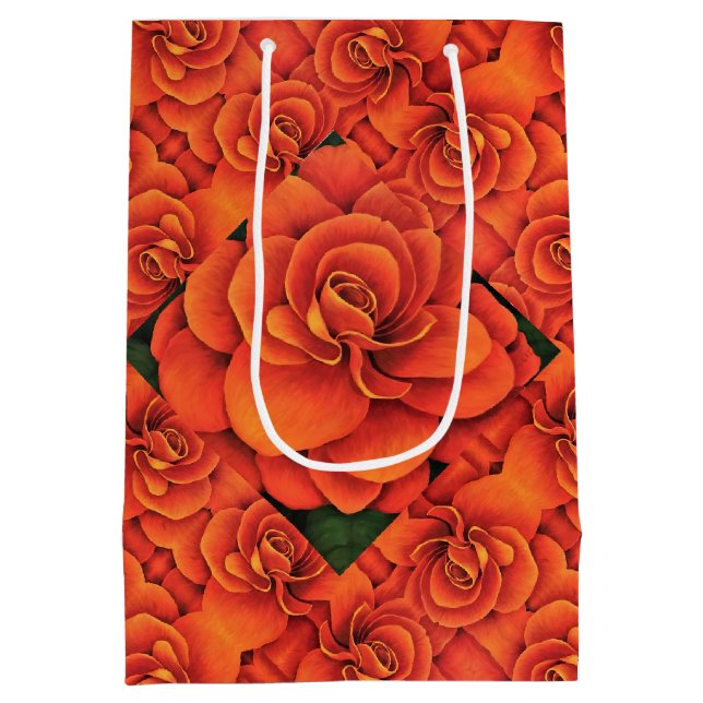 Med Gift Bag Orange Begonia (Back)