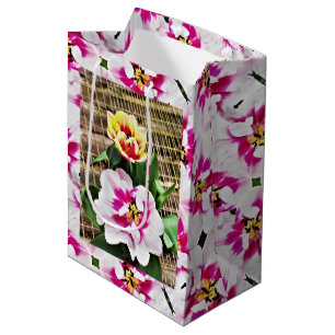 Med Gift bag Pink/Yellow Tulips