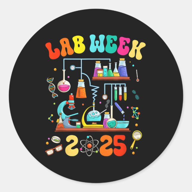 Med Lab Tech Lab Week 2025 Mystery Machine Of Diag Classic Round Sticker (Front)