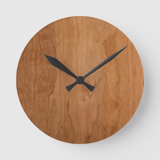Med-Lt Wood Grain Round Clock (Front)
