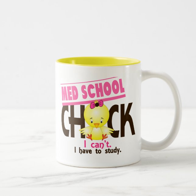 Med School Chick 1 Two-Tone Coffee Mug (Right)
