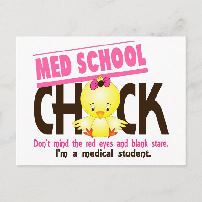 Med School Chick 2 Postcard (Front)
