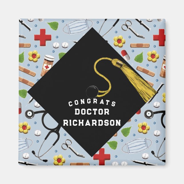 Med School Grad Congrats Magnet (Front)