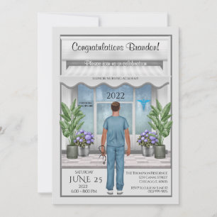 Med School Grad Male Graduation Invitation