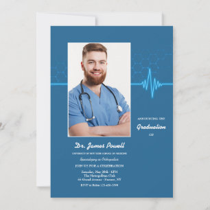 Med School Photo Graduation  Invitation