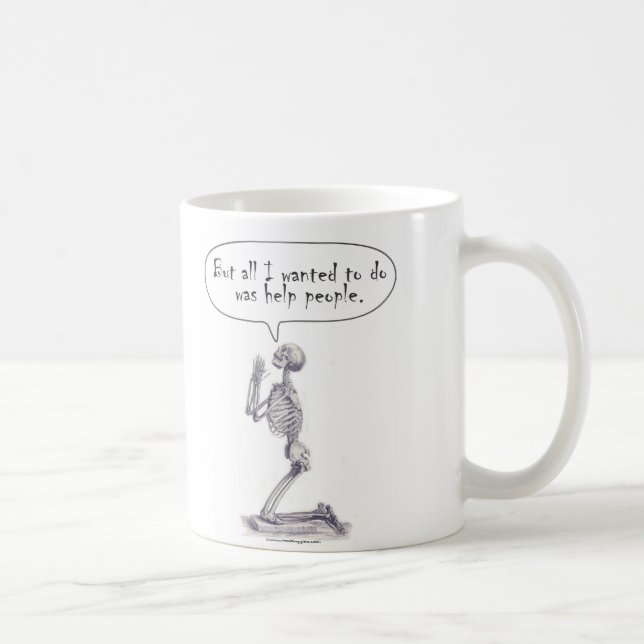 Med Student Skeleton Prayer Coffee Mug (Right)