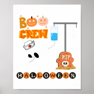 Med Surg Nurse Boo Crew Halloween Dapping Ghost Ma Poster