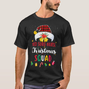 Med Surg Nurse Christmas Squad Santa Hat Match Lon T-Shirt