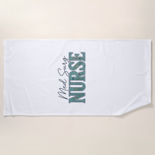 Med Surg Nurse Floral Vintage Engraving Design_1 Beach Towel