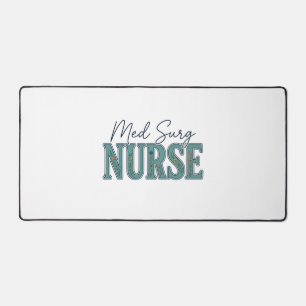 Med Surg Nurse Floral Vintage Engraving Design_1 Desk Mat