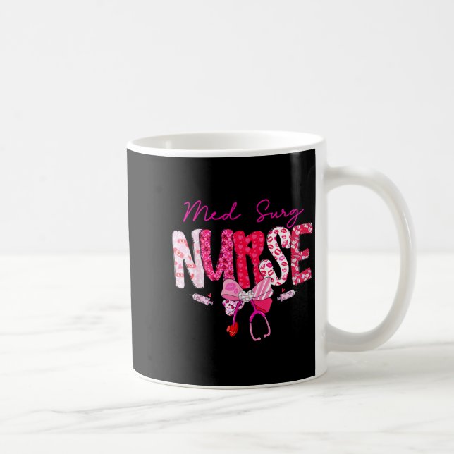 Med Surg Nurse Valentine's Day Stethoscope Coquett Coffee Mug (Right)