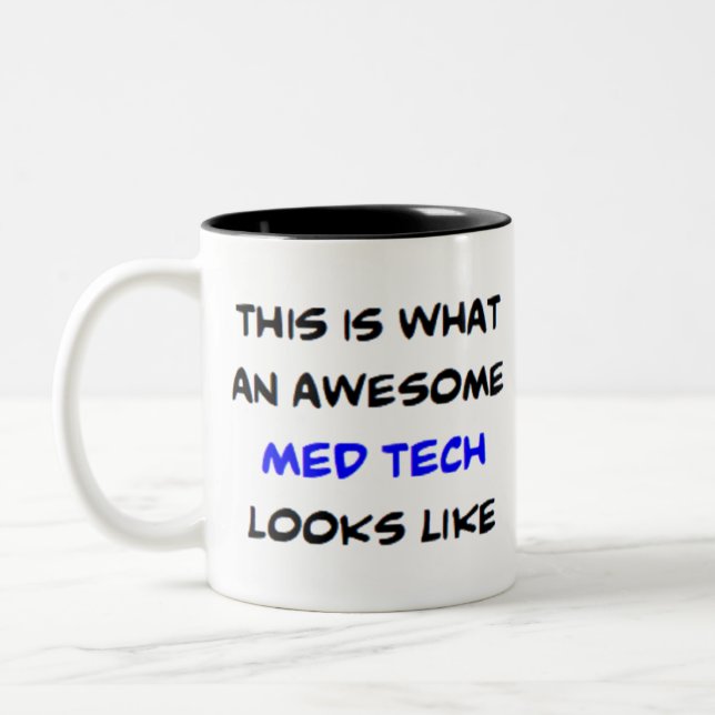med tech, awesome Two-Tone coffee mug (Left)