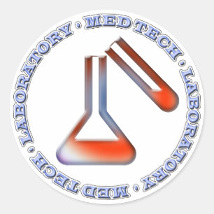 MED TECH - LABORATORY - FLASK  -TUBE CLASSIC ROUND STICKER