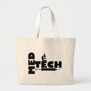 MED TECH MICROSCOPE SYRINGE LOGO LARGE TOTE BAG