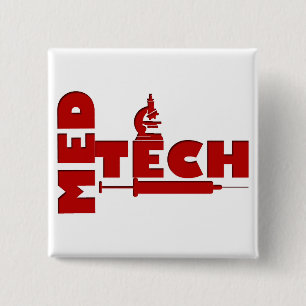 MED TECH MICROSCOPE SYRINGE (MEDICAL TECHNOLOGIST) 15 CM SQUARE BADGE