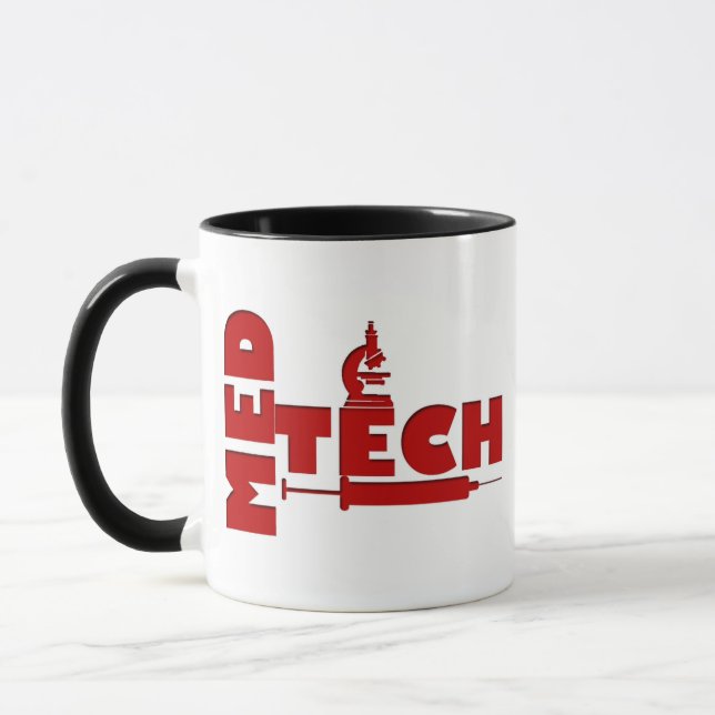 MED TECH MICROSCOPE SYRINGE (MEDICAL TECHNOLOGIST) MUG (Left)
