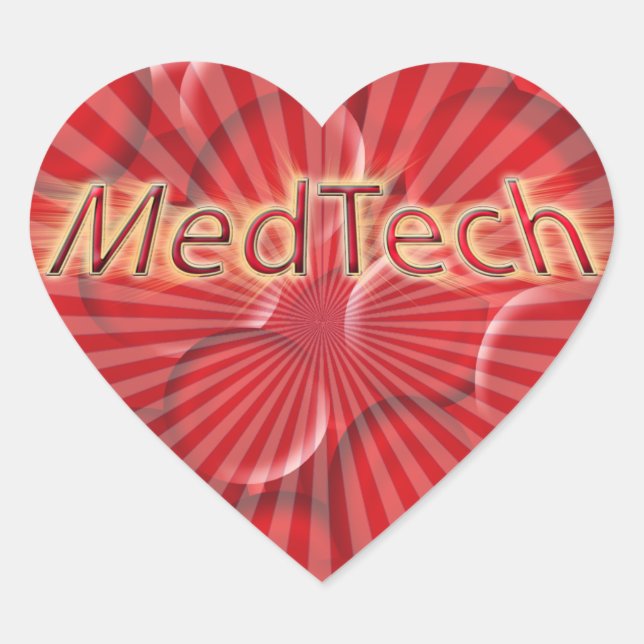 Med Tech STARBURST LOGO Heart Sticker (Front)