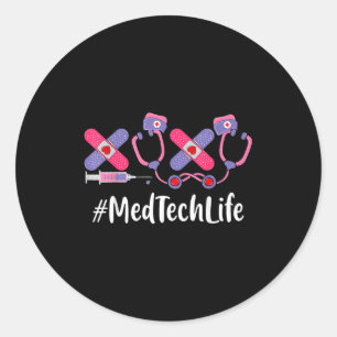 Med Tech Valentines Day Women Heart Stethoscope Ap Classic Round Sticker