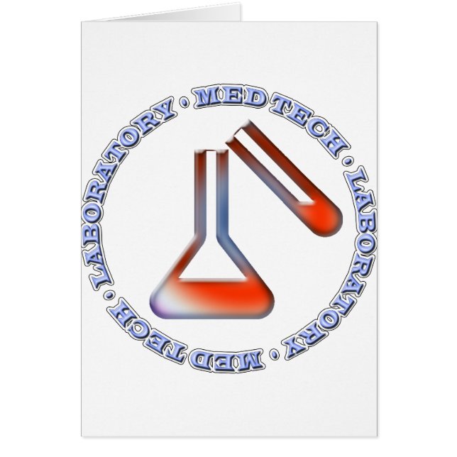 MED TECH with beaker MEDICAL LABORATORY CARD (Front)