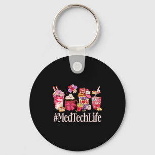 Med Tech Women Coffee Lovers Funny Valentine's Day Key Ring