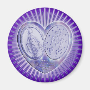 medaille miraculeuse / Wunderbare Medaille lila Magnet