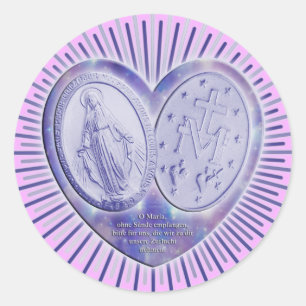 medaille miraculeuse / Wunderbare Medaille   pink Classic Round Sticker