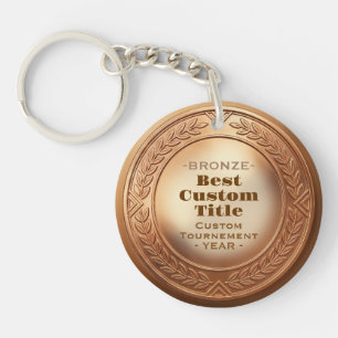 Medal Custom 3D Realistic Editable Foil Bronze Key Ring
