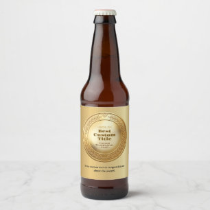 Medal Custom 3D Realistic Editable Foil Gold Beer Bottle Label
