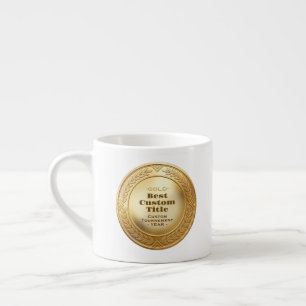 Medal Custom 3D Realistic Editable Foil Gold Espresso Cup