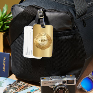 Medal Custom 3D Realistic Editable Foil Gold Luggage Tag