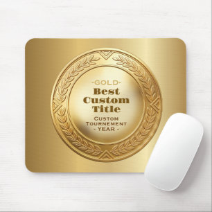 Medal Custom 3D Realistic Editable Foil Gold Mouse Pad