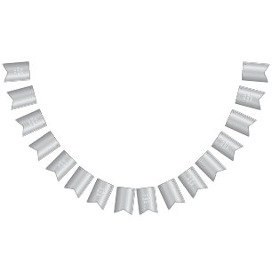 Medal Custom 3D Realistic Editable Foil Silver Bunting