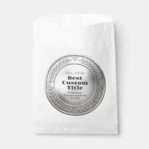 Medal Custom 3D Realistic Editable Foil Silver Favour Bag