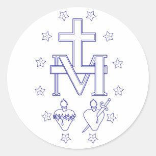 Medal of Our Lady of Graces Classic Round Sticker