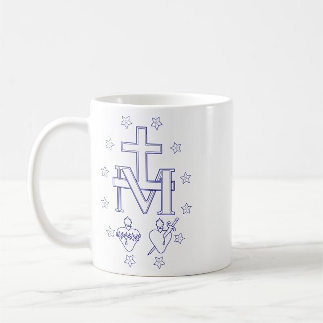 Medal of Our Lady of Graces Miraculous Fine Art Coffee Mug (Left)