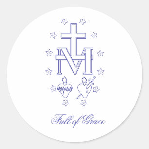 Medal of Our Lady of Graces Miraculous Medal Classic Round Sticker