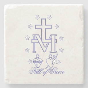 Medal of Our Lady of Graces Miraculous Medal Stone Coaster