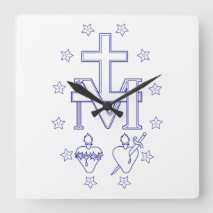 Medal of Our Lady of Graces Square Wall Clock
