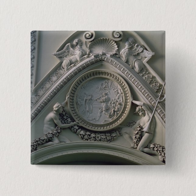 Medallion depicting Emperor Constantine 15 Cm Square Badge (Front)