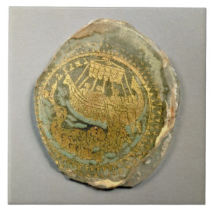 Medallion depicting Jonah and the whale, Roman, 4t Ceramic Tile