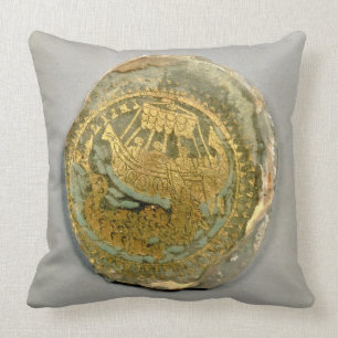 Medallion depicting Jonah and the whale, Roman, 4t Cushion