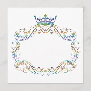 Medallion Frame with Crown Invitation