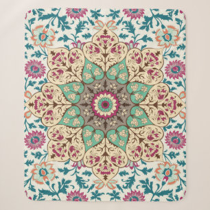 Medallion Melange: Multicolor Turkish Style Sherpa Blanket