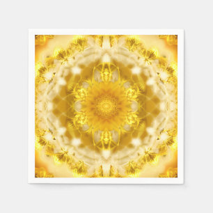 Medallion Pattern in Mustard Yellow Batik Pattern Napkin
