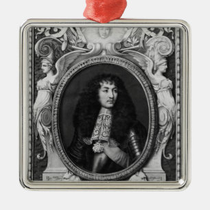 Medallion Portrait of Louis XIV Metal Ornament