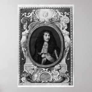Medallion Portrait of Louis XIV Poster