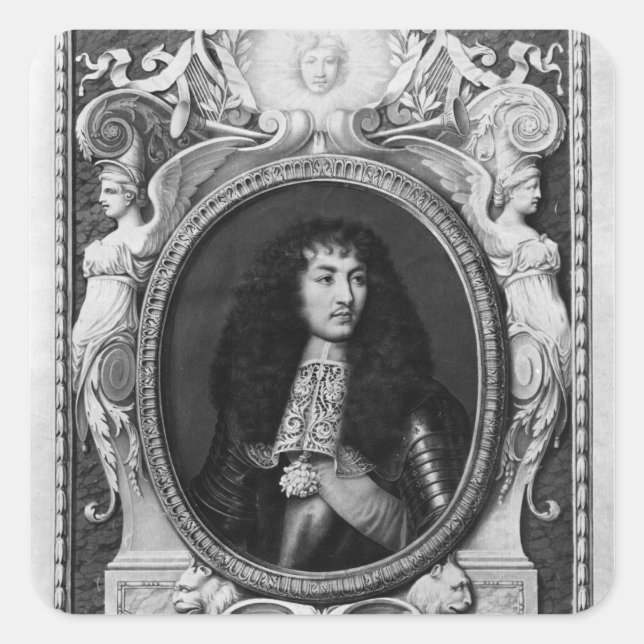 Medallion Portrait of Louis XIV Square Sticker (Front)